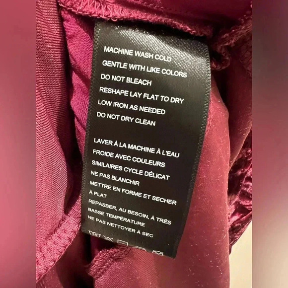 NWT new Urban Outfitters velvet romper SMALL red wine ruffle strap smocked dress - Picture 14 of 17